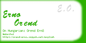 erno orend business card